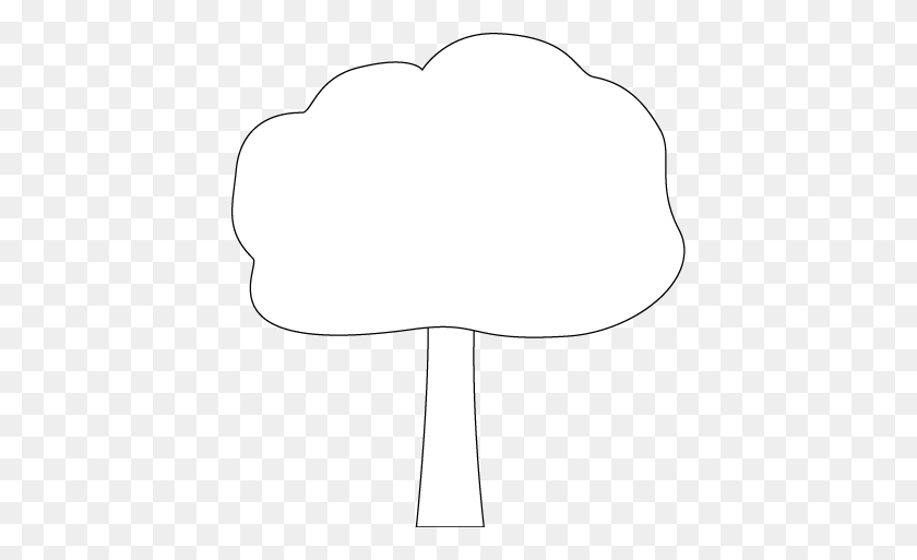416x453 Clip Art Tree Outline - Tree Outline PNG