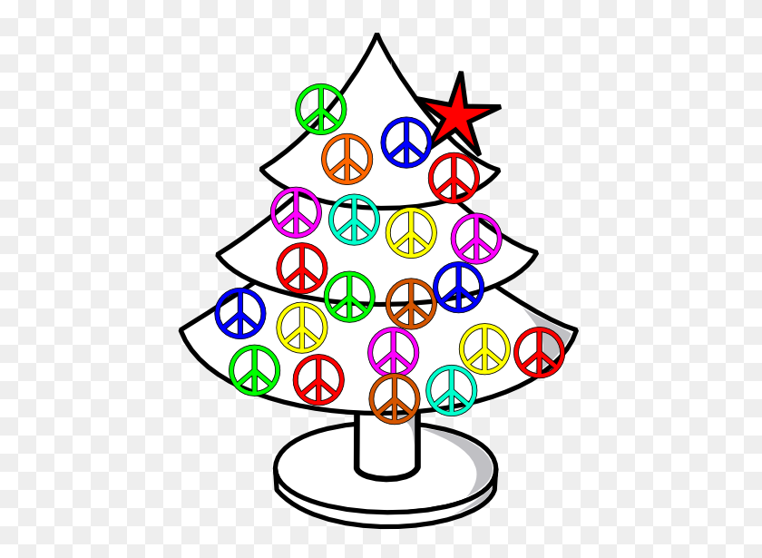 555x555 Clip Art Tree Xmas Christmas Peace Symbol Sign - Jack Frost Clipart