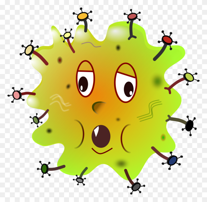 800x779 Clip Art, Virus, Germ - Virus Clipart