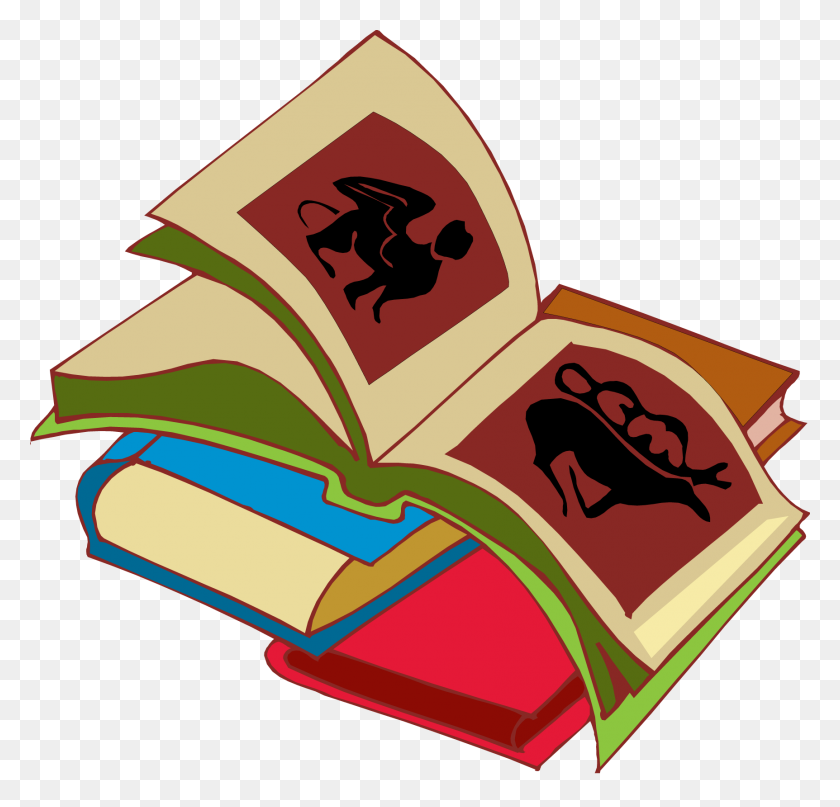 1724x1652 Clip Art With Books Clipart Of Book Winging - Bookshelf Clipart
