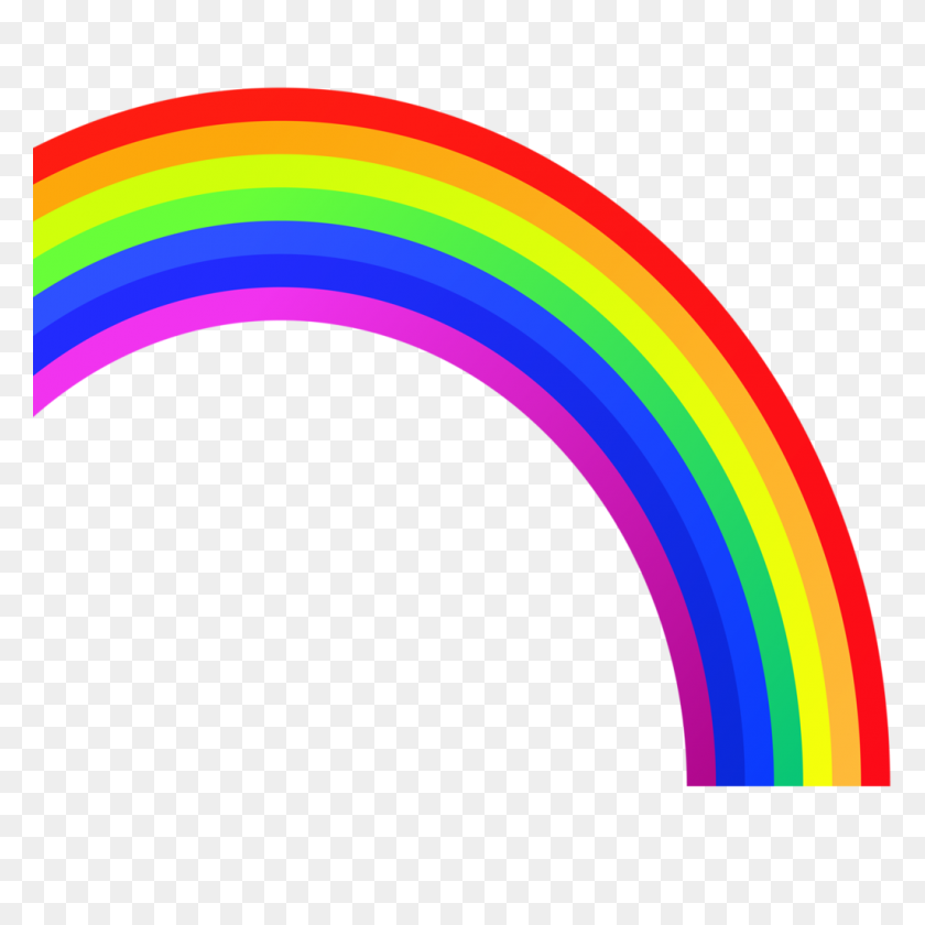 1024x1024 Clip Rainbow, Clip Art - Rainbow With Clouds Clipart