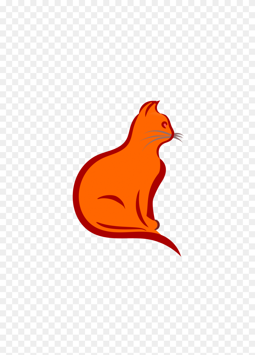 1691x2400 Clipart - Orange Cat PNG