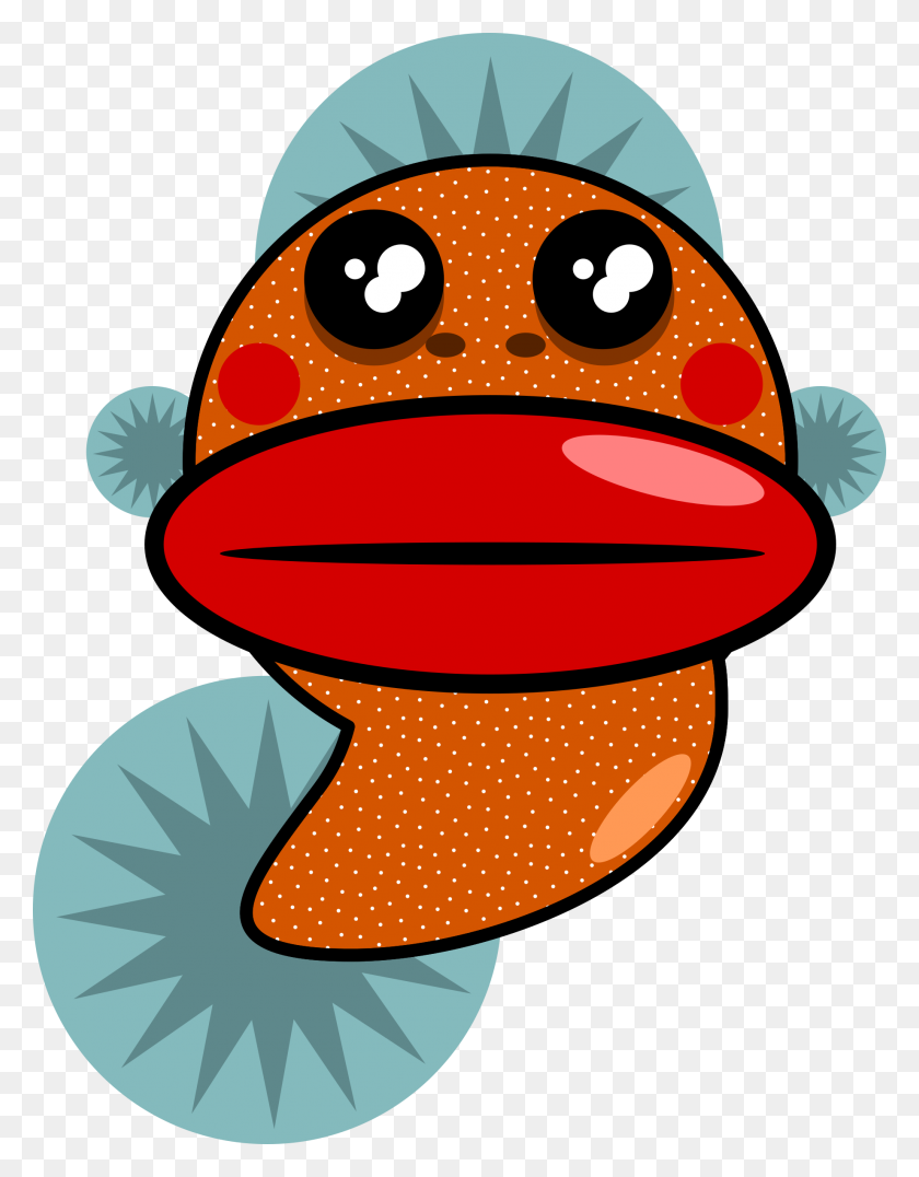 1841x2400 Clipart - Orange Fish Clipart