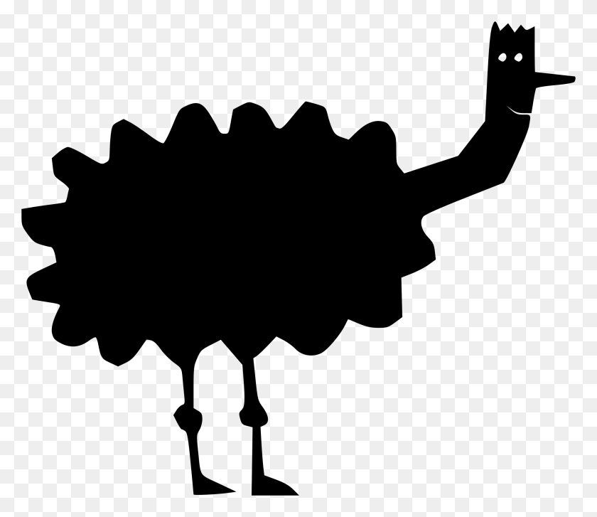 2226x1904 Clipart - Ostrich Clipart Black And White