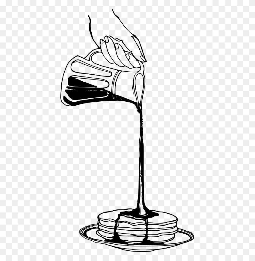 441x800 Clipart - Pancake Clipart Black And White