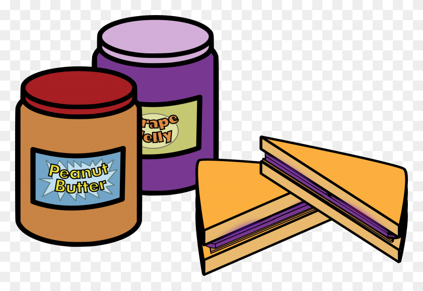 2400x1595 Clipart - Peanut Butter And Jelly Clipart