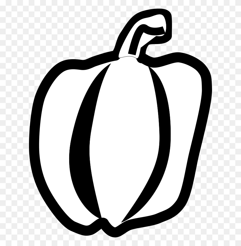 638x800 Clipart - Pepper Clipart Black And White