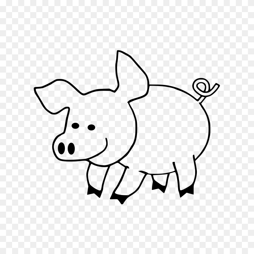 2400x2400 Clipart - Pig Black And White Clipart