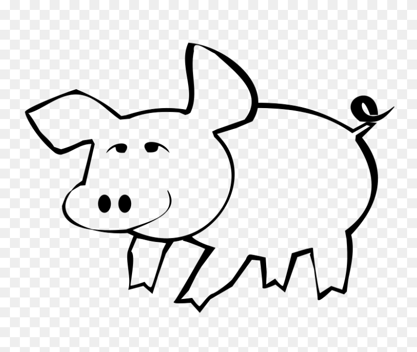 800x667 Clipart - Pig Black And White Clipart