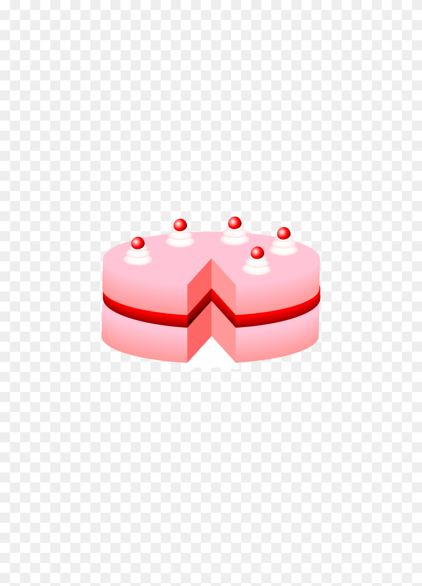 2400x3405 Clipart - Pink Cake Clipart