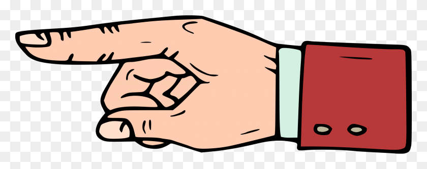 2400x844 Clipart - Pointing Hand Clipart