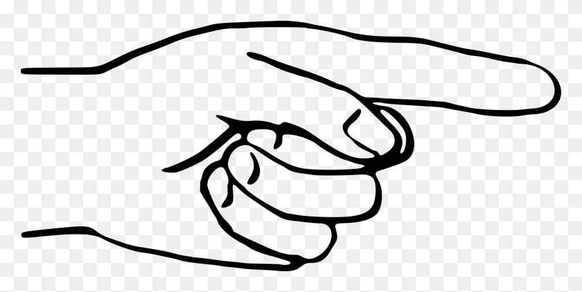 2400x1115 Clipart - Pointing Hand Clipart