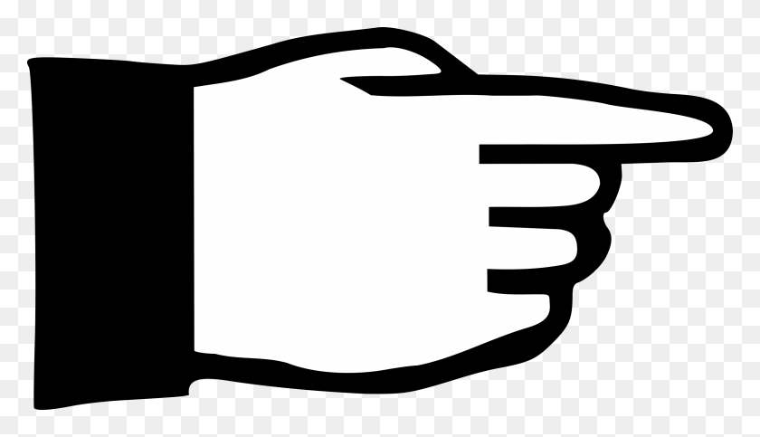 2400x1304 Clipart - Pointing Hand Clipart