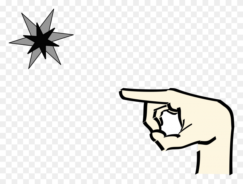 2400x1776 Clipart - Pointing Hand Clipart