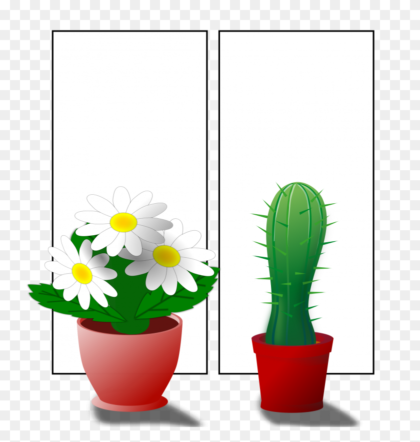 2273x2400 Clipart - Potted Cactus Clipart