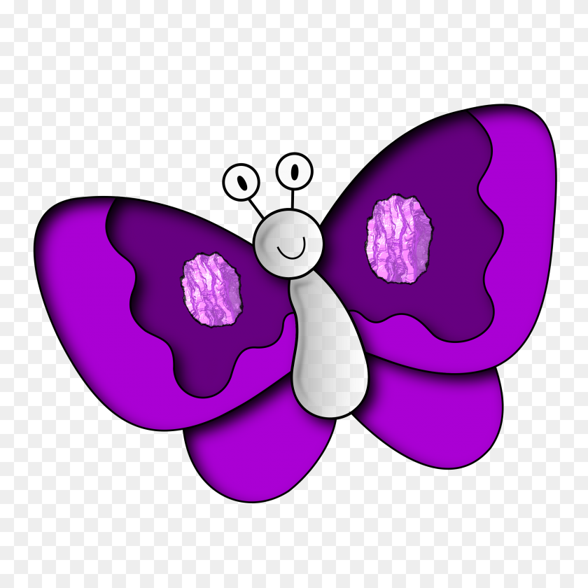 2400x2400 Clipart - Purple Butterfly Clipart