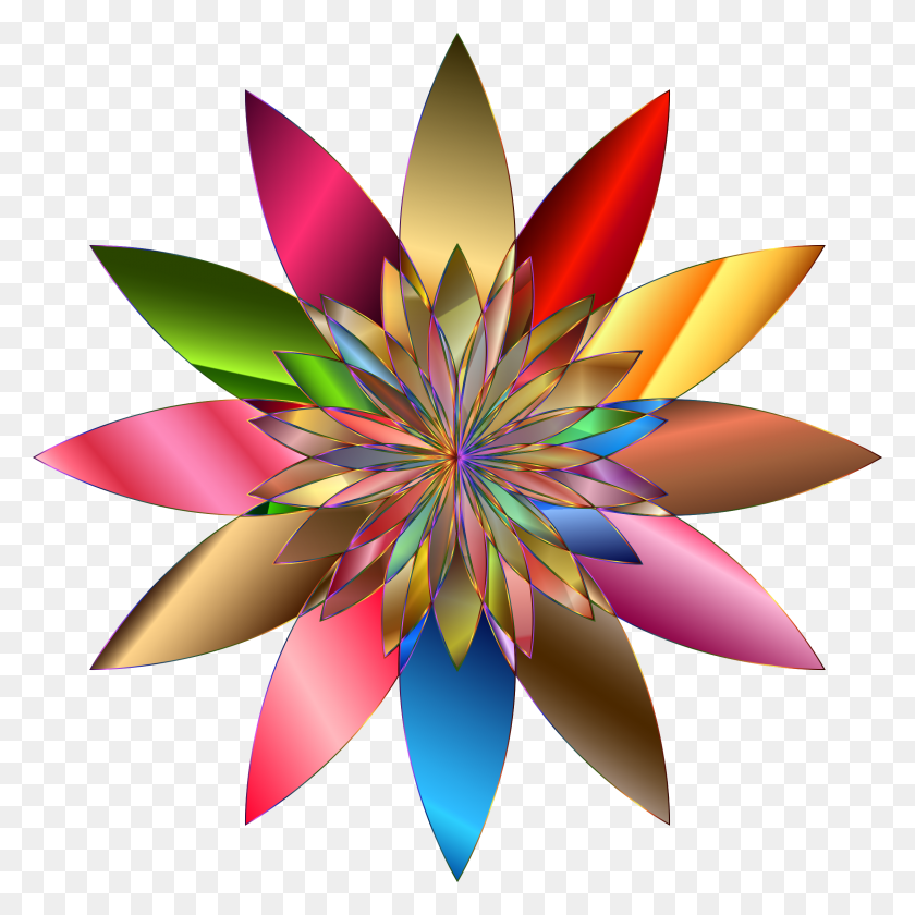 2280x2280 Clipart - Rainbow Flower Clipart