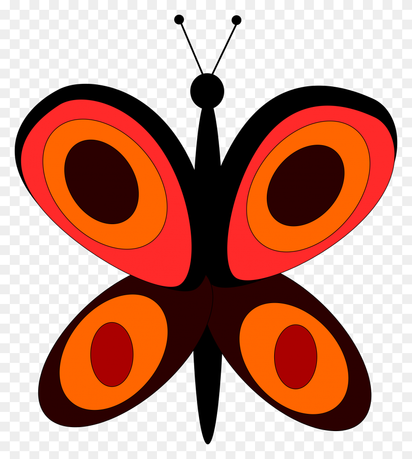 2135x2400 Clipart - Red Butterfly Clipart
