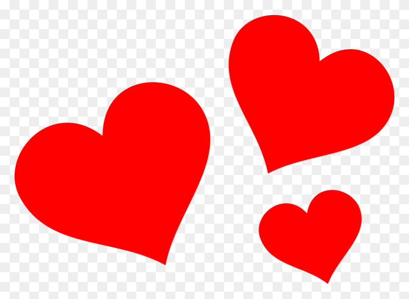 800x570 Clipart - Red Hearts PNG