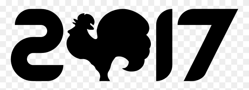 768x246 Clipart - Rooster Clipart Black And White