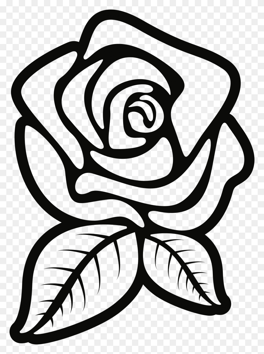 1730x2365 Clipart - Rose Clipart Outline