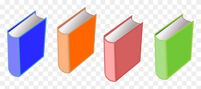 2400x969 Clipart - Row Of Books Clipart
