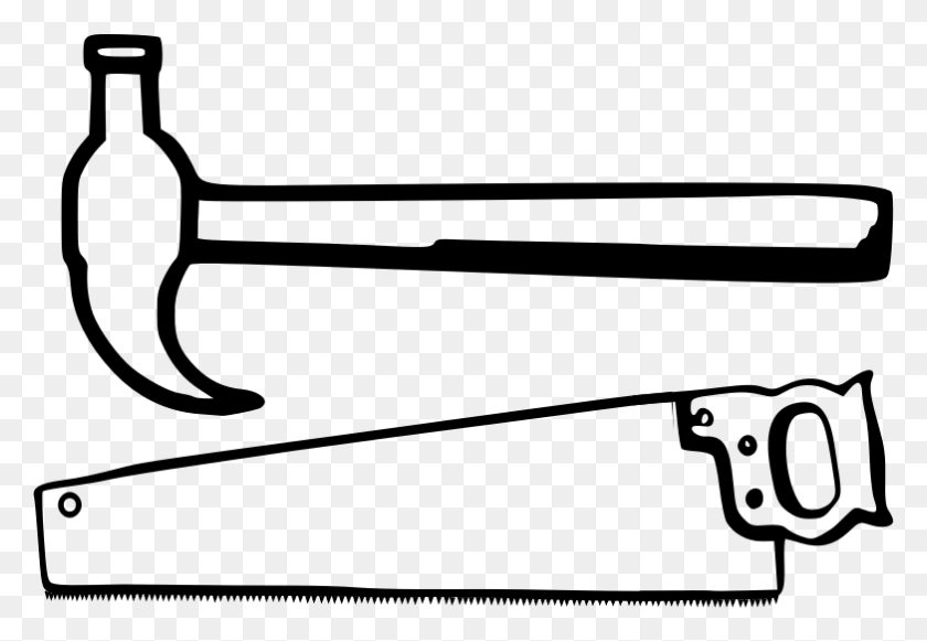 783x524 Clipart - Saw Clipart Black And White