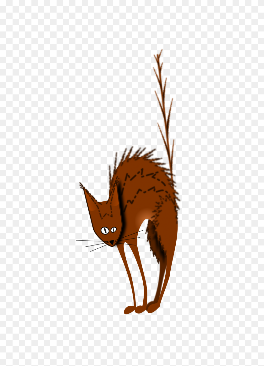 1697x2400 Clipart - Scared Cat Clipart