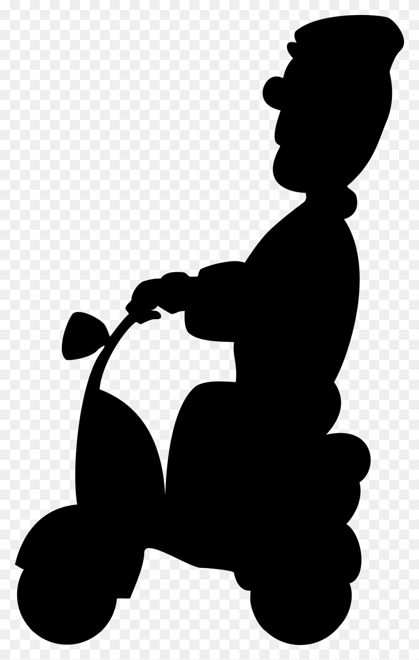 1484x2400 Clipart - Scooter Clipart Black And White