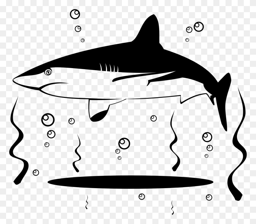 1257x1092 Clipart - Shark Black And White Clipart
