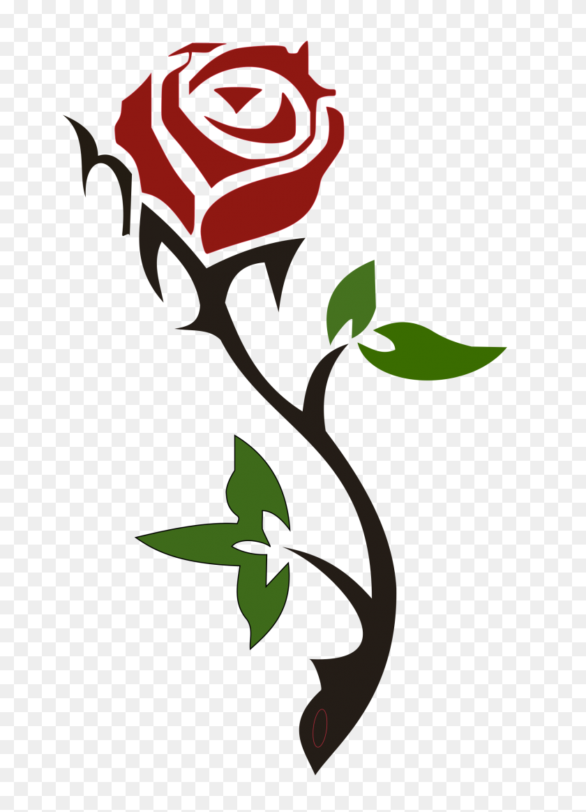 1697x2400 Clipart - Simple Rose Clipart