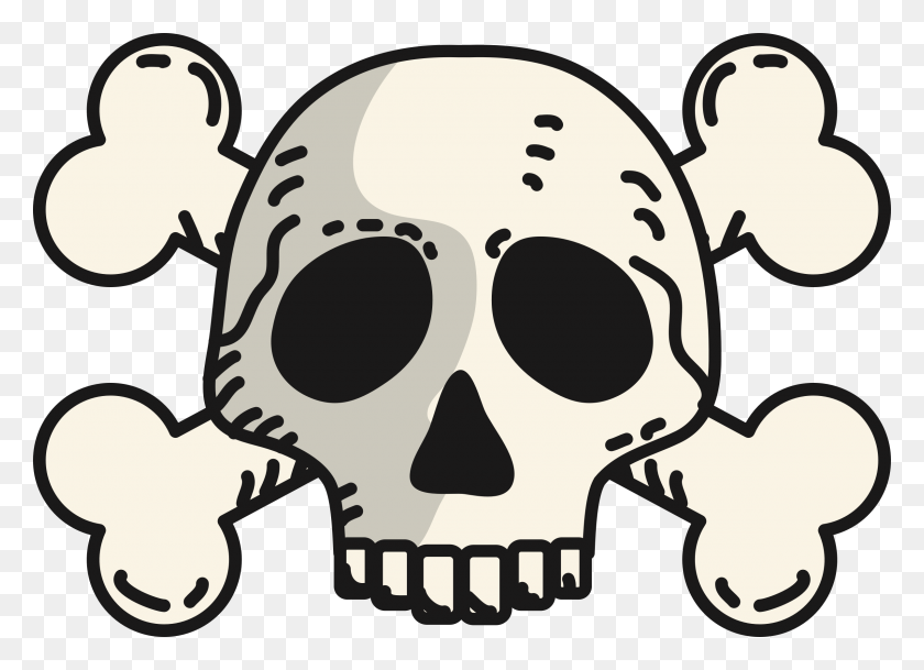 2400x1692 Clipart - Skull And Crossbones Clip Art