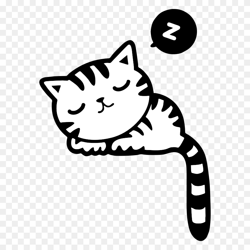 576x778 Clipart - Sleeping Cat Clipart