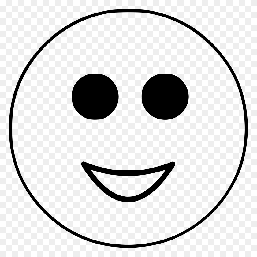 2395x2394 Clipart - Smiley Face Clip Art Black And White