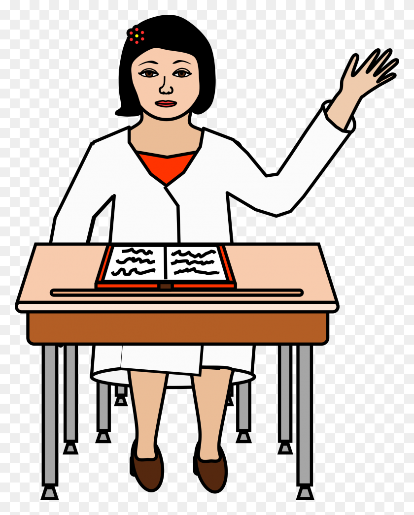 1897x2400 Clipart - Student Working At Desk Clipart