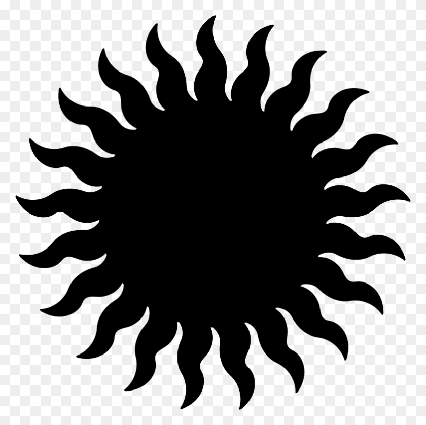 782x780 Clipart - Sun Silhouette PNG