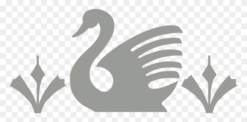2247x1024 Clipart - Swan Clipart Black And White