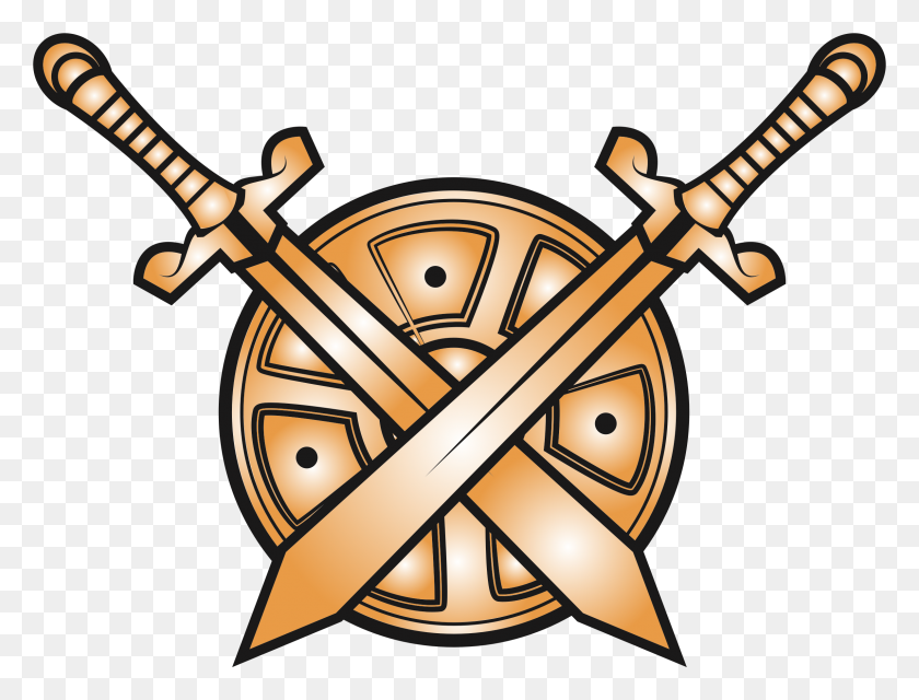 2387x1778 Clipart - Sword And Shield Clipart