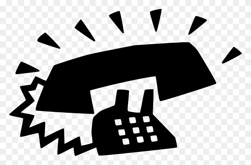2201x1399 Clipart - Telephone Clipart Black And White