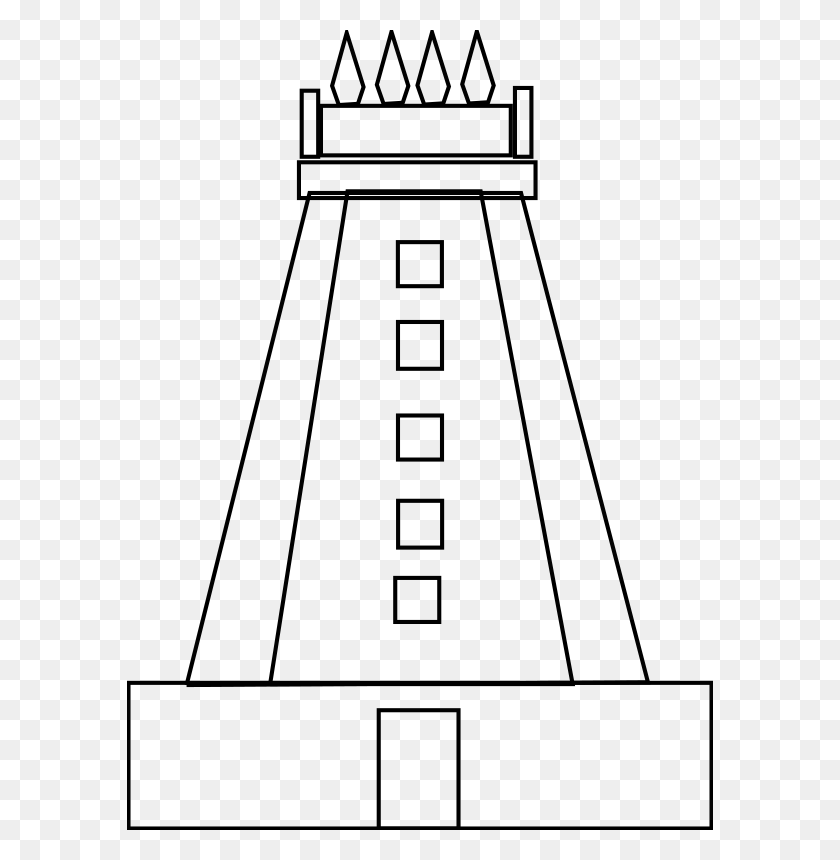 586x800 Clipart - Temple Clipart Black And White