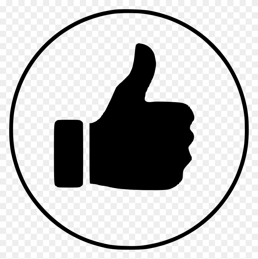 2097x2103 Clipart - Thumbs Up Clipart Black And White