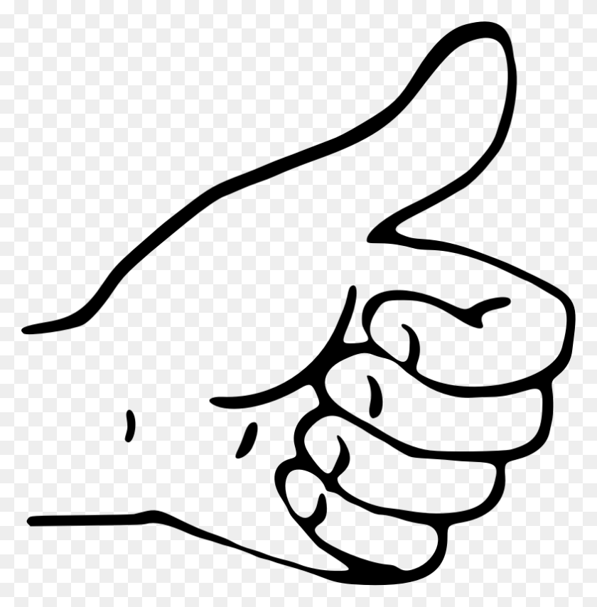 784x799 Clipart - Thumbs Up Clipart Black And White