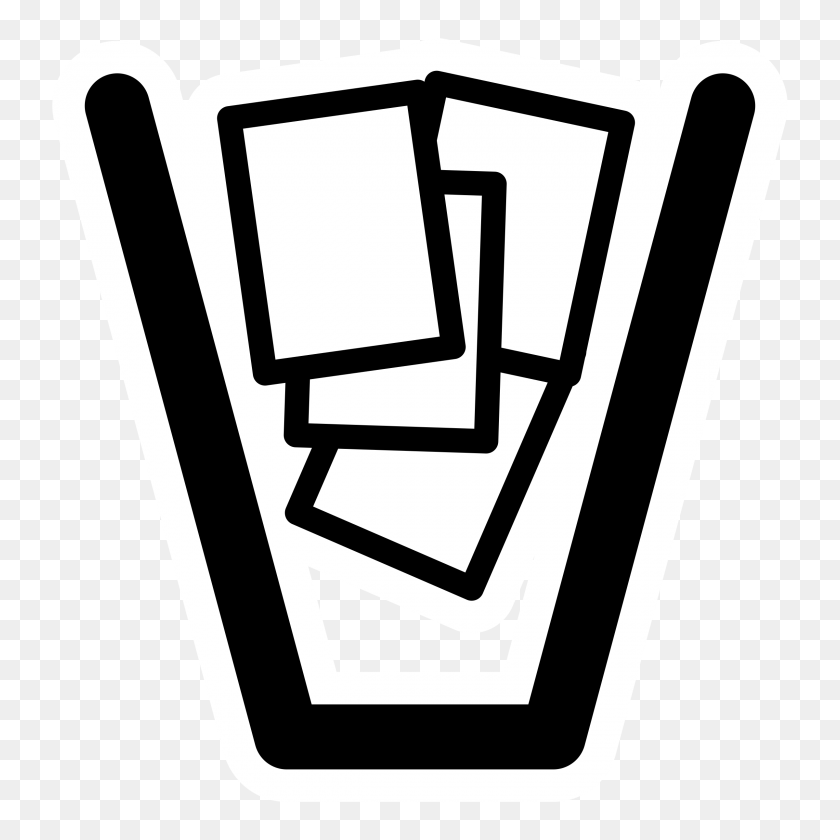 2400x2400 Clipart - Trash Can Clipart Black And White