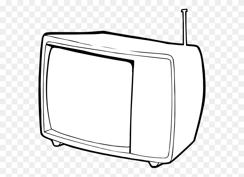 576x551 Clipart - Tv Clipart Black And White