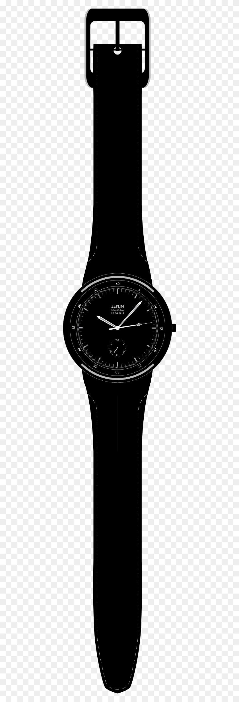 398x2400 Clipart - Watch Clipart Black And White