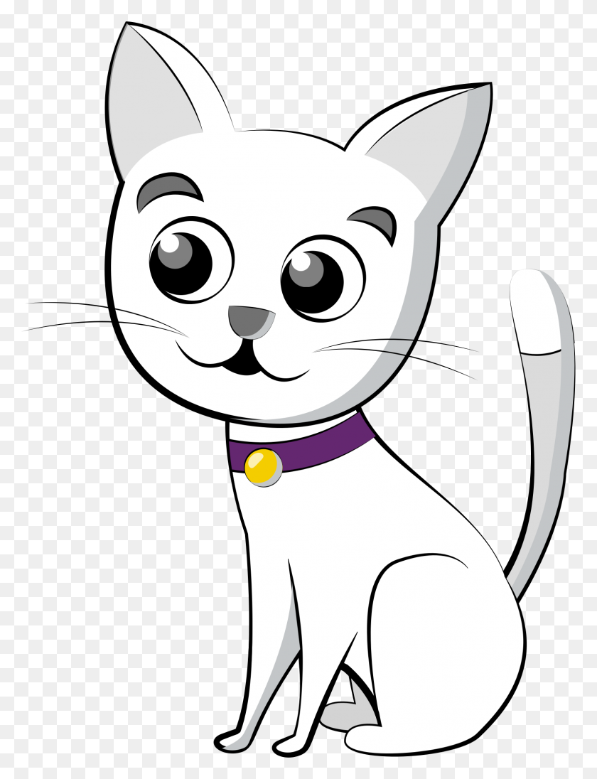 1585x2106 Clipart - White Cat PNG