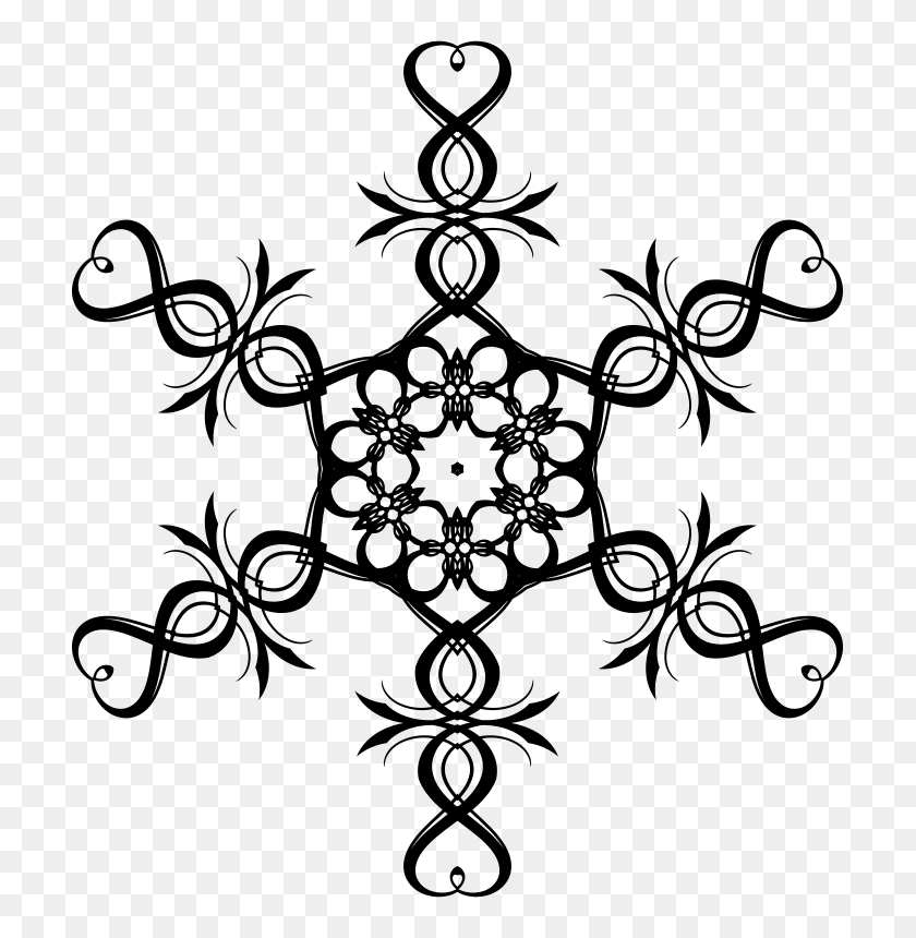 721x800 Clipart - White Snowflakes PNG