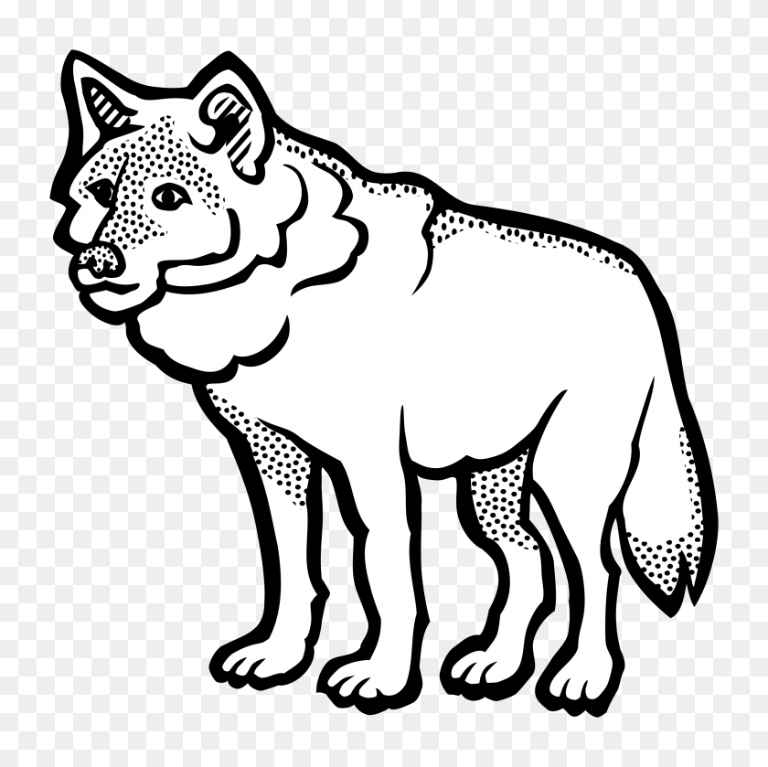 2401x2400 Clipart - Wolf Black And White Clipart