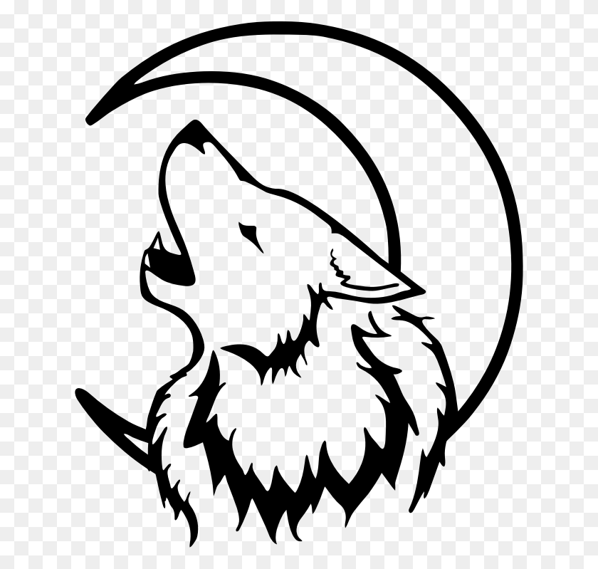 630x739 Clipart - Wolf Head Clipart Black And White