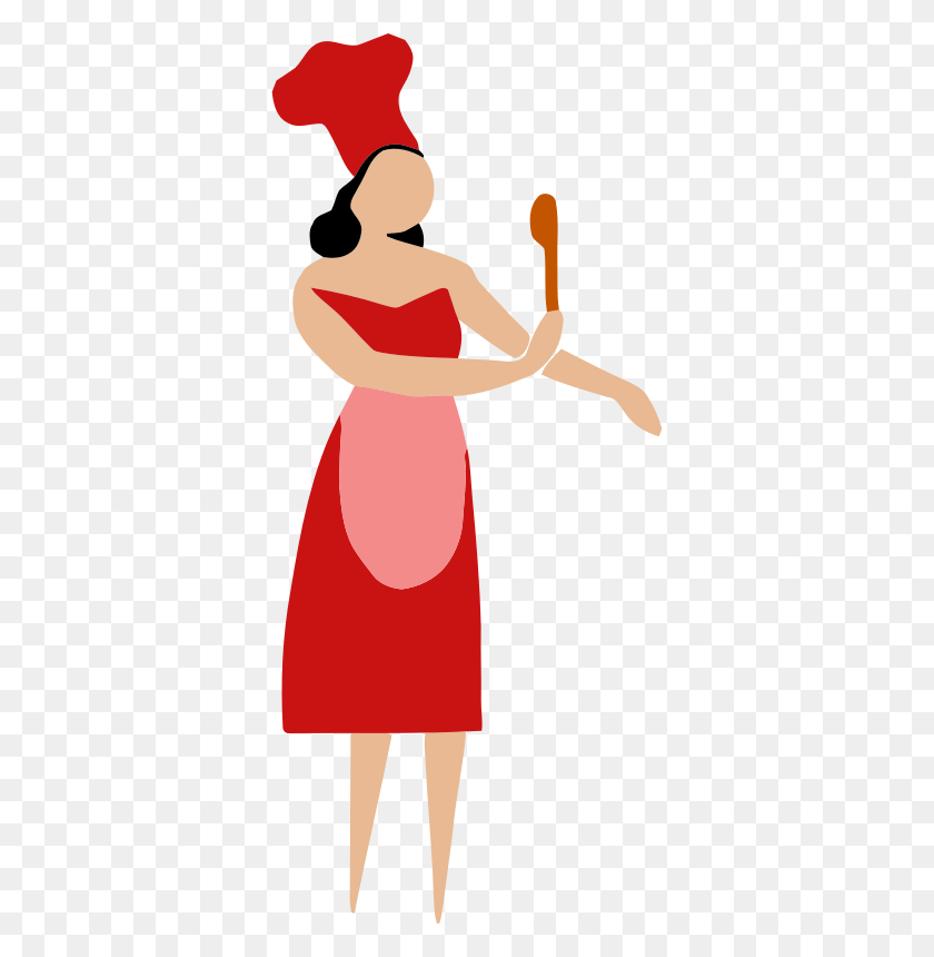 352x800 Clipart - Woman Cooking Clipart